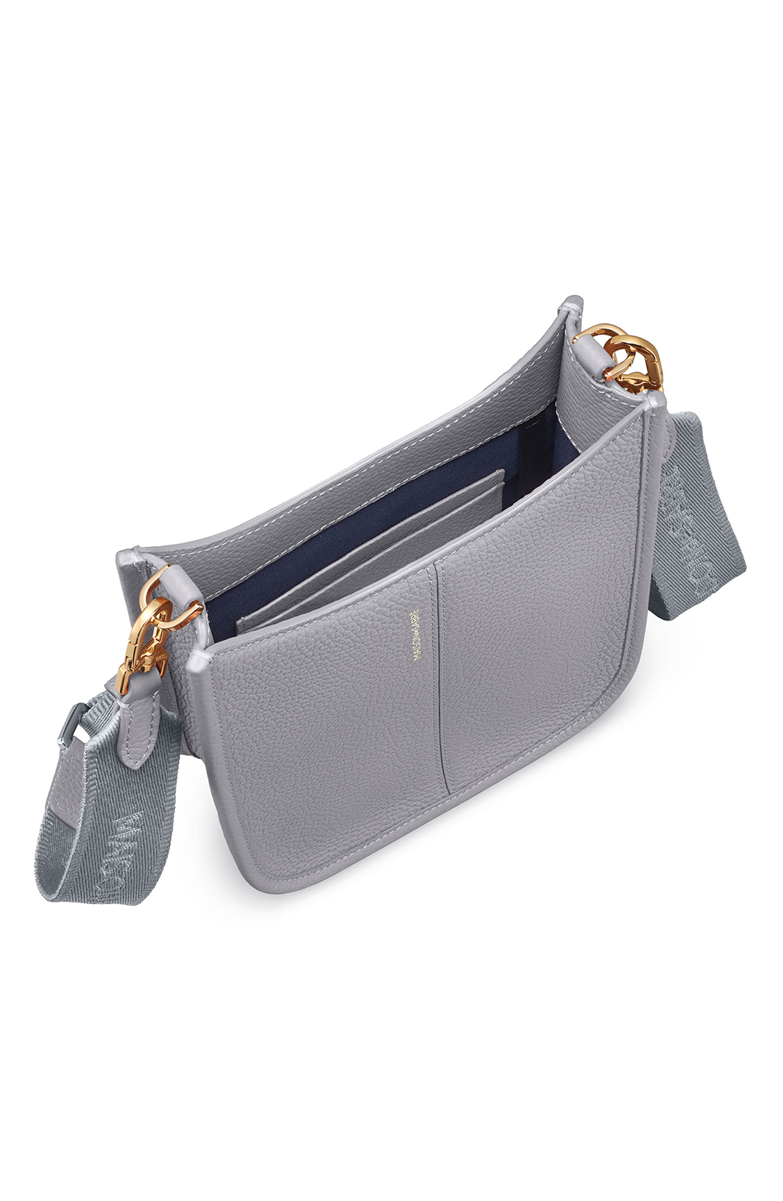 Leather Mini Saddle Bag, Alternate, color, Dove Grey