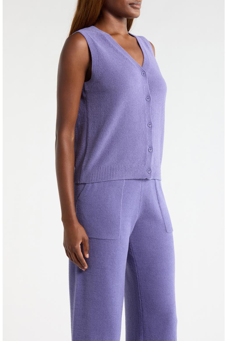 Kollyns Knit Button-Up Vest, Alternate, color, DUSTED IRIS