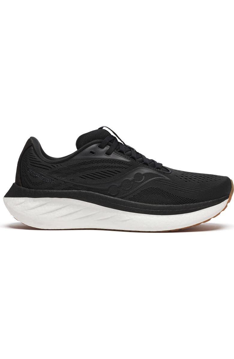 Saucony Ride 18 Running Shoe, Main, color, Black/ Gum