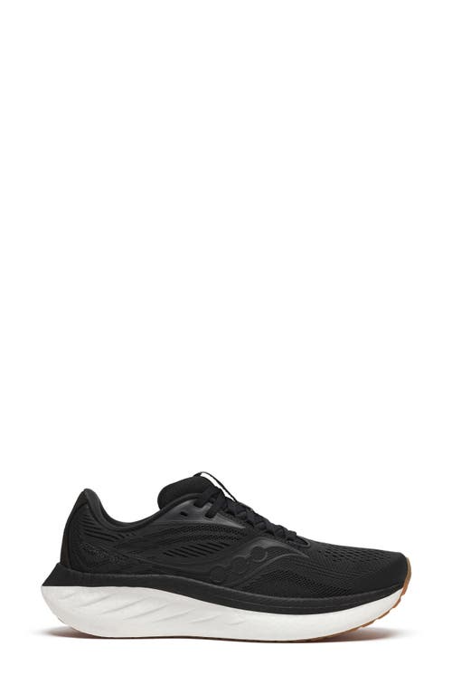 Saucony Ride 18 Running Shoe In Black/gum