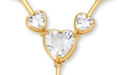Eye Candy Los Angeles Princess Cubic Zirconia Heart Lariat Necklace In Gold