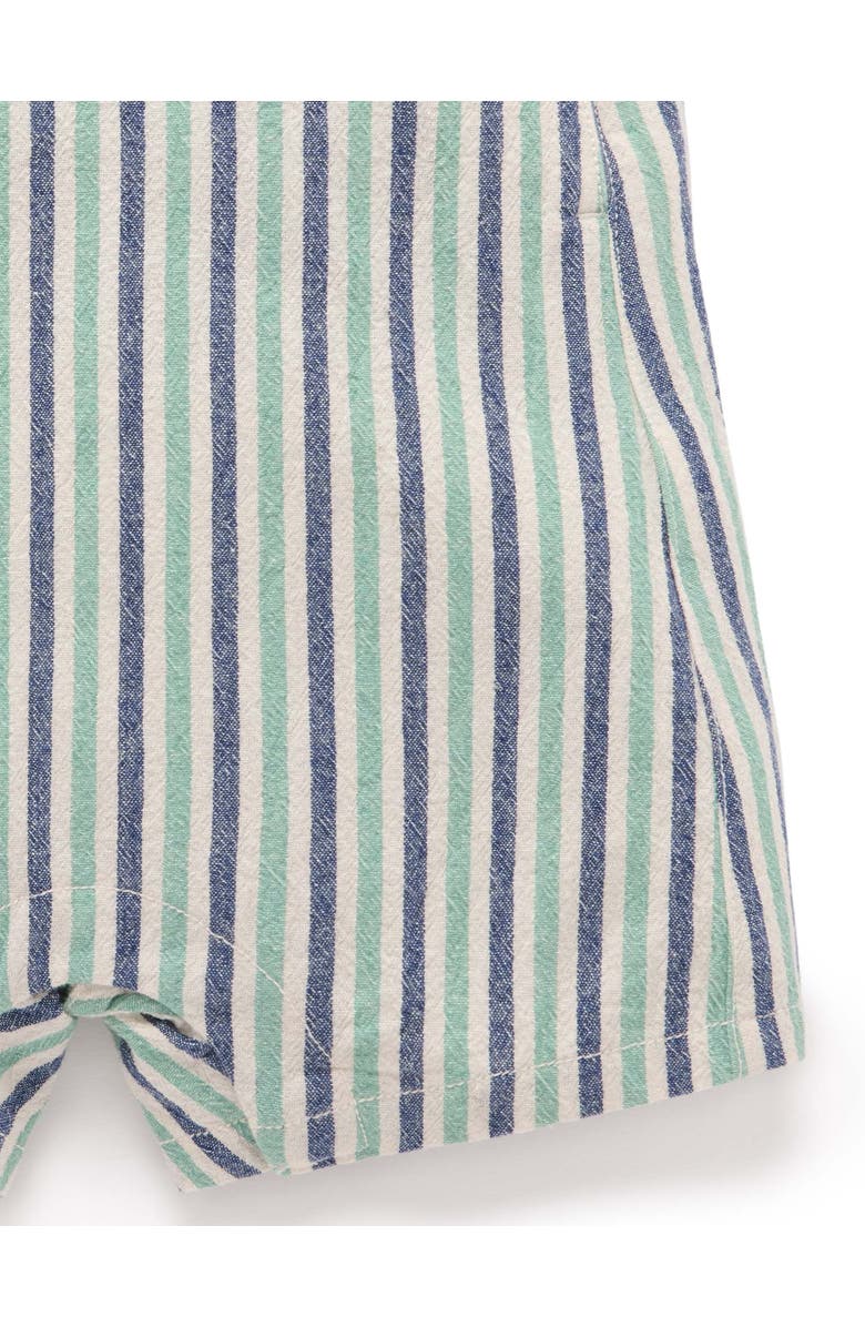 Purebaby Striped Overalls, Alternate, color, Iguana Stripe