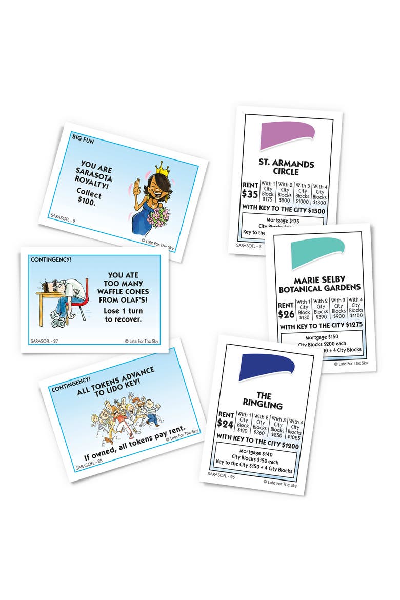 Sarasota Opoly Board Game, Alternate, color, Multicolored