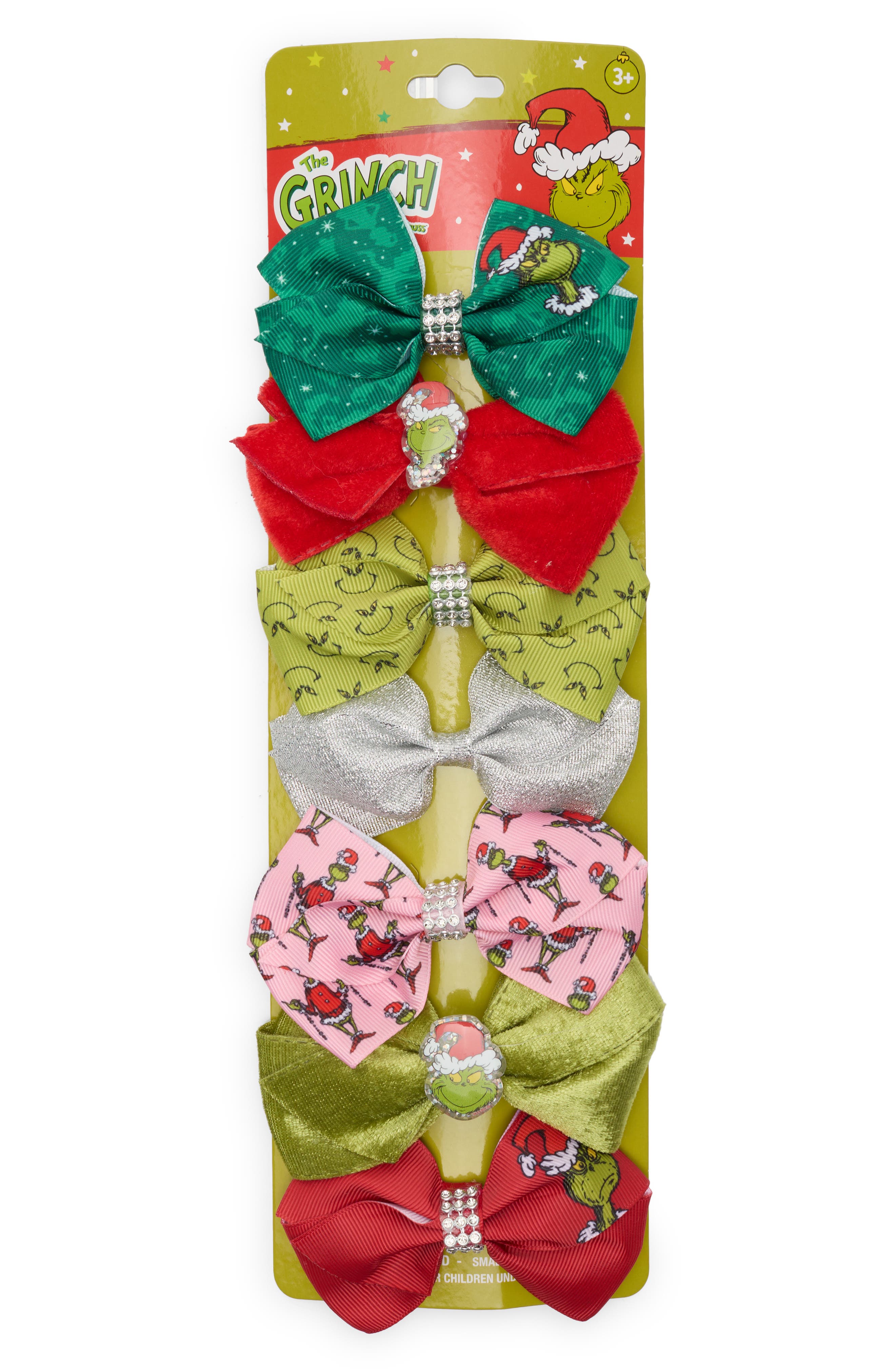 H.E.R. ACCESSORIES Kids' The Grinch 7-Piece Hair Bow Accessory Set