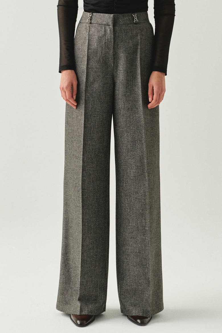 Natasha Wide Leg Pocketed Pants, Alternate, color, GREY