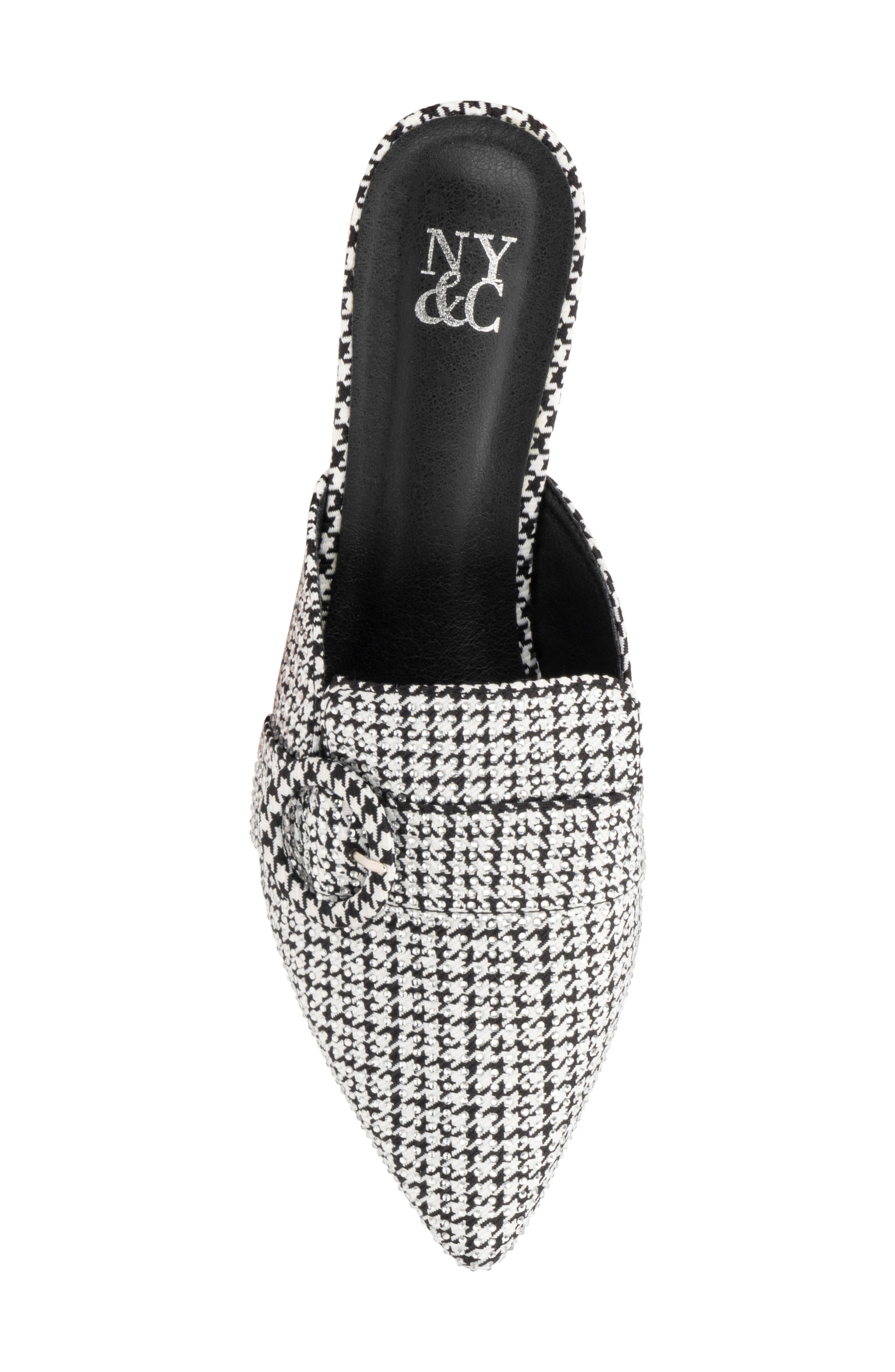 NEW YORK AND COMPANY Olga Houndstooth Mule, Alternate, color, Black/ White