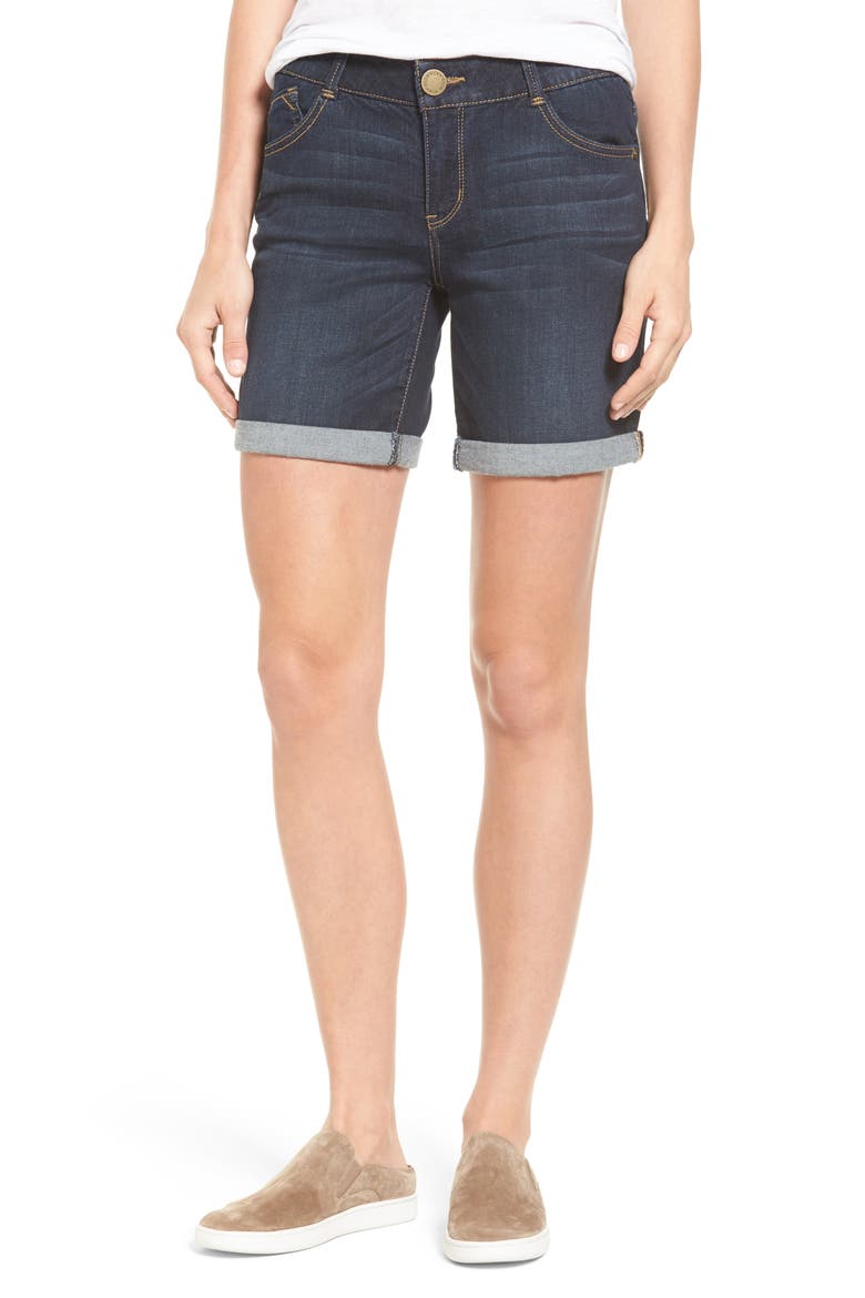 'Ab'Solution Cuff Denim Shorts (Nordstrom Exclusive), Main, color, INDIGO