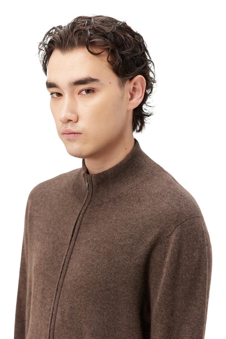 Essential Full-Zip Cashmere Cardigan, Alternate, color, cocoa