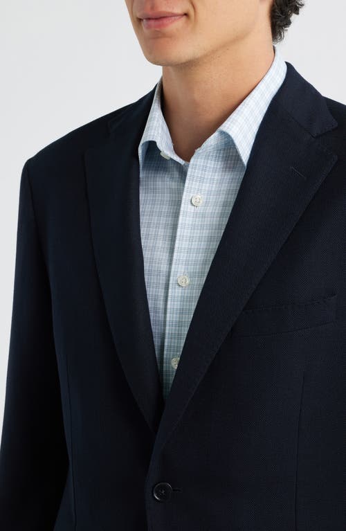 Heritage Gold Water Resistant Navy Stretch Wool Suit Jacket In Black