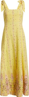 Treasure & Bond Floral Linen Blend Maxi Sundress