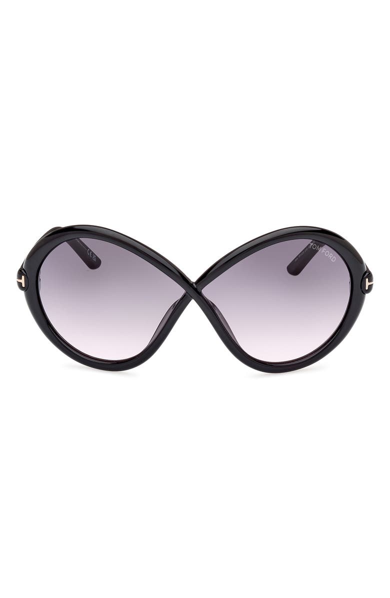 TOM FORD 68mm Gradient Butterfly Sunglasses, Main, color,