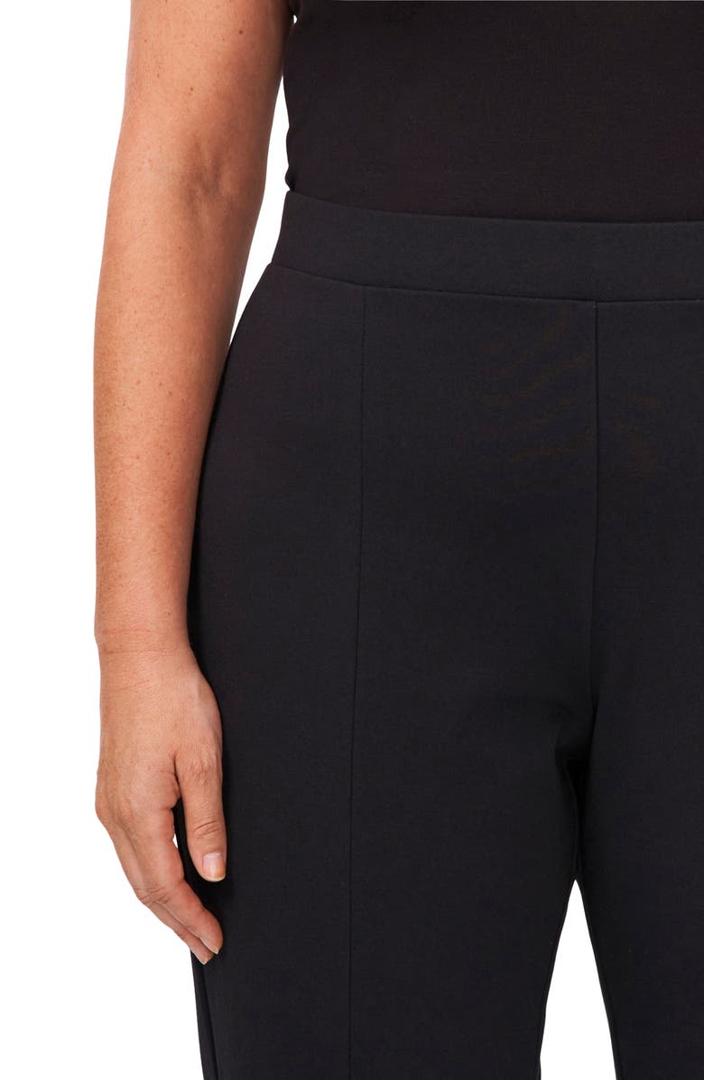 CeCe Slit Hem Ponte Straight Leg Pants, Alternate, color, Rich Black