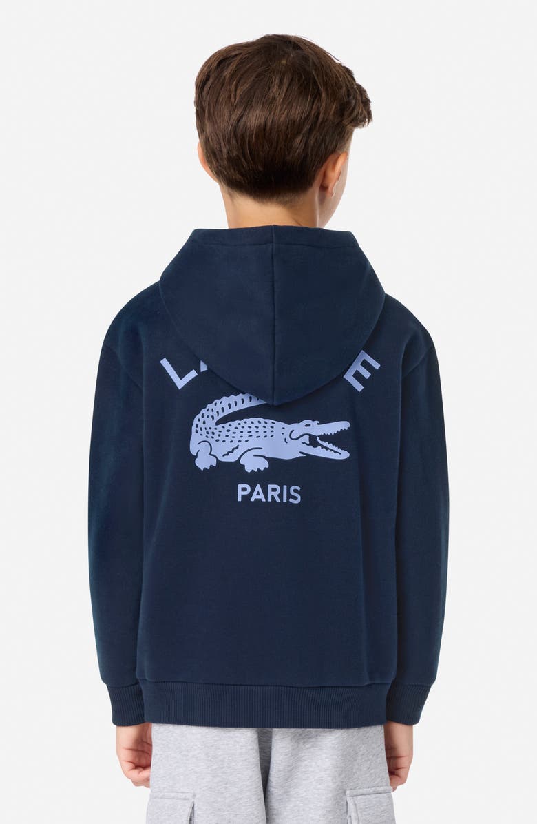 Lacoste Kids
 Logo Hoodie, Alternate, color, Marine