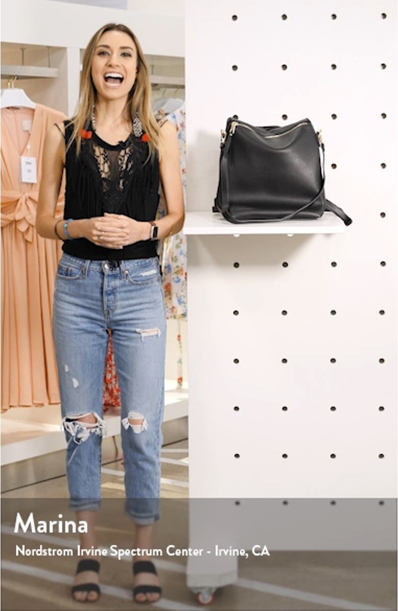 Square Faux Leather Backpack, sales video thumbnail