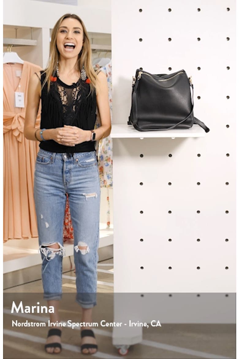 Square Faux Leather Backpack video