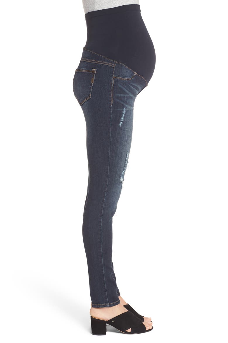 Distressed Maternity Skinny Jeans, Alternate, color, HAZEL