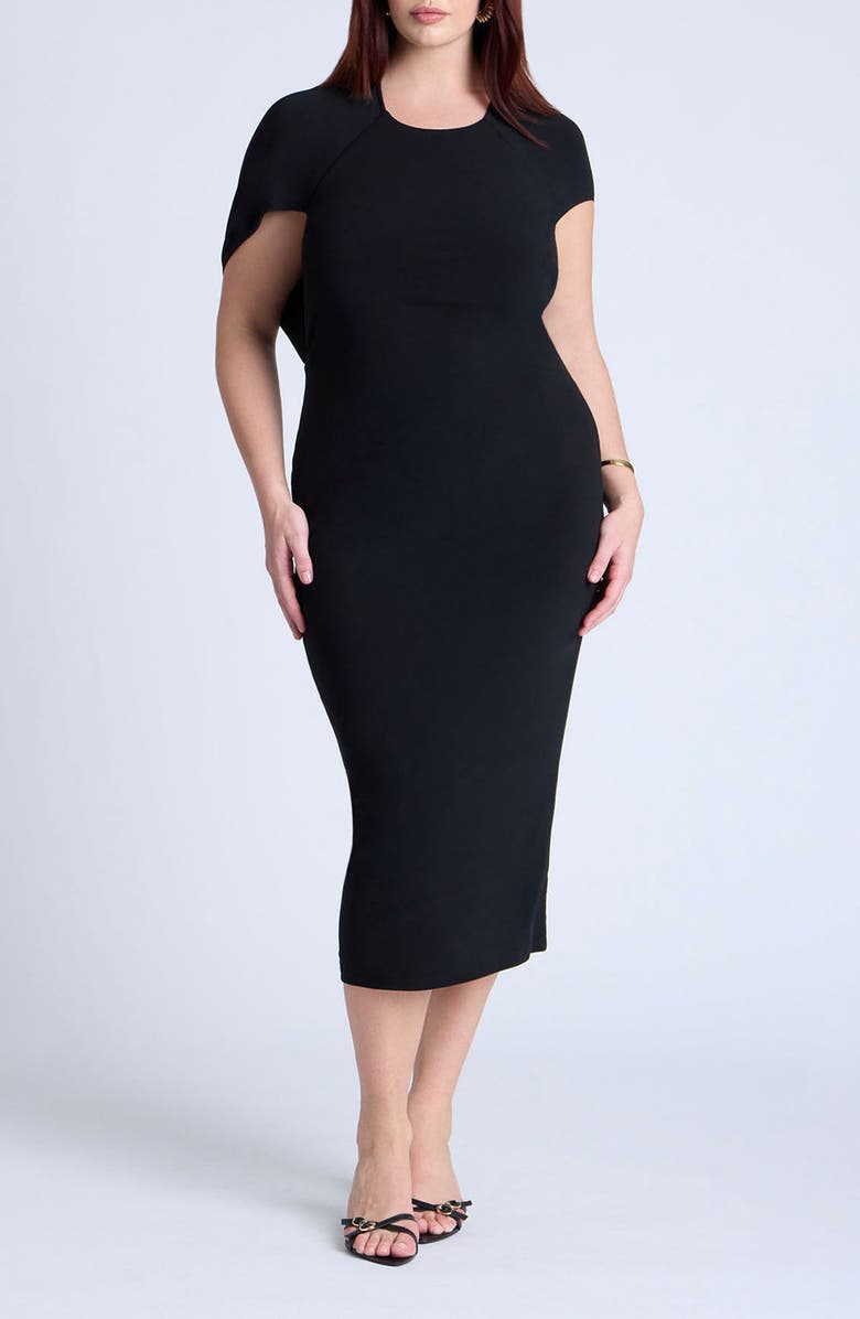 ELOQUII Back Cutout Body-Con Midi Dress, Main, color, 