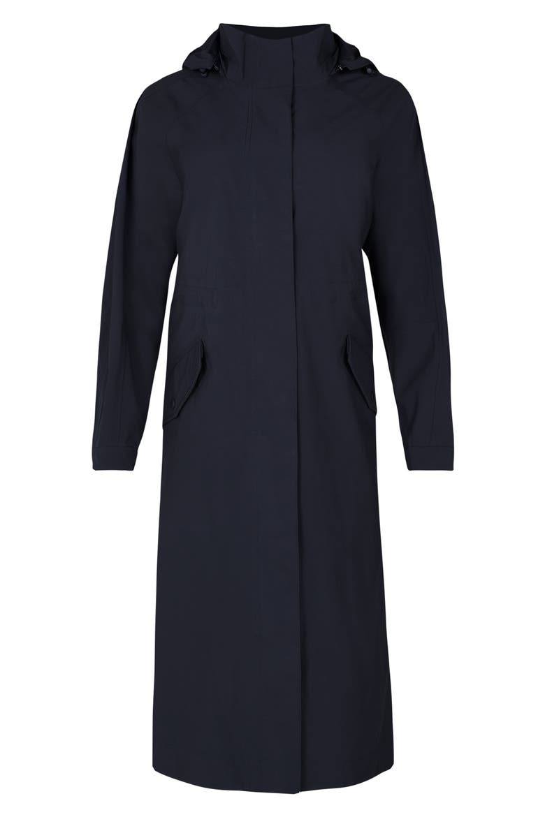 Motion Longline Recycled Polyester Trench Coat, Alternate, color, FRENCH NAV