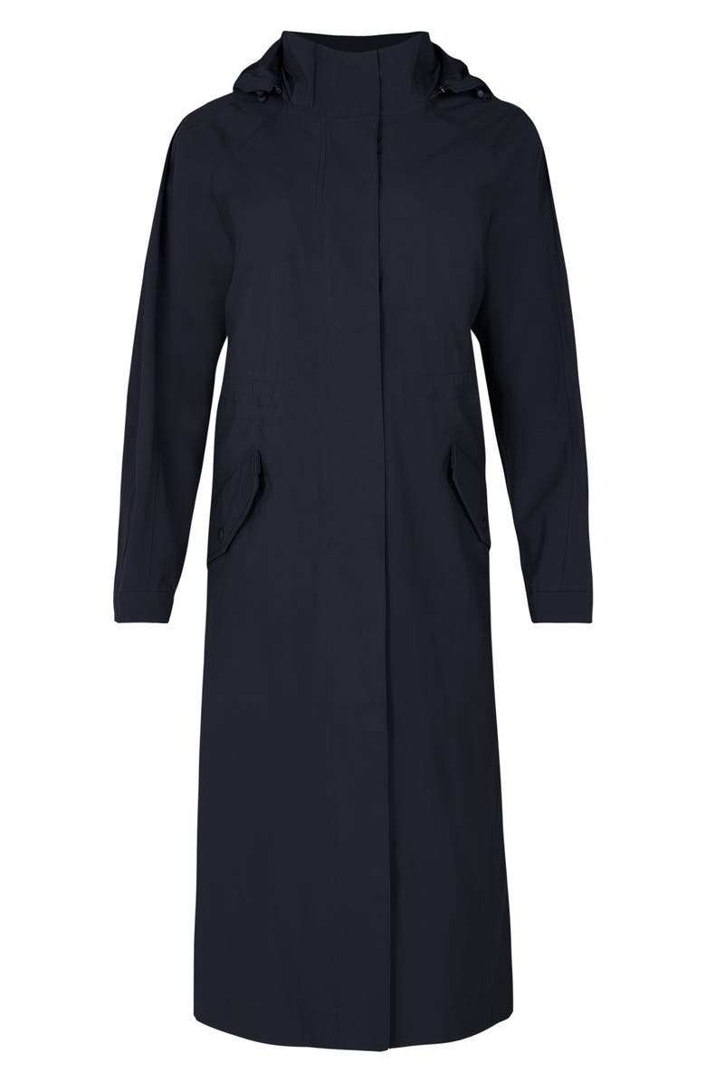 Sweaty Betty Motion Longline Recycled Polyester Trench Coat, Alternate, color, French Nav