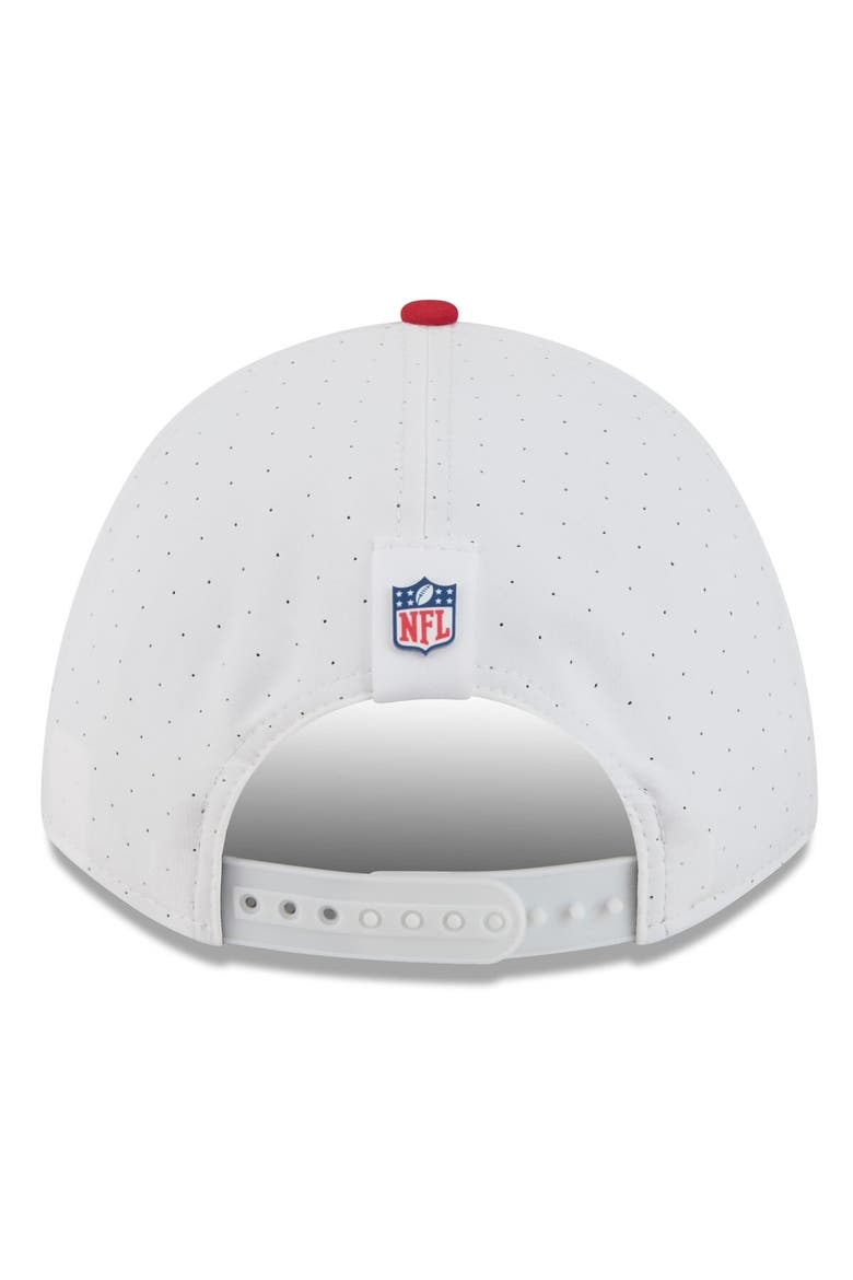 Men's New Era  White/Scarlet San Francisco 49ers 2025 NFL Training Camp A-Frame 9FORTY Adjustable Hat, Alternate, color, White