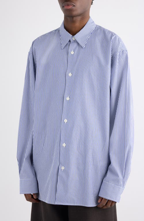 Dries Van Noten Croom Stripe Button-up Shirt In Blue