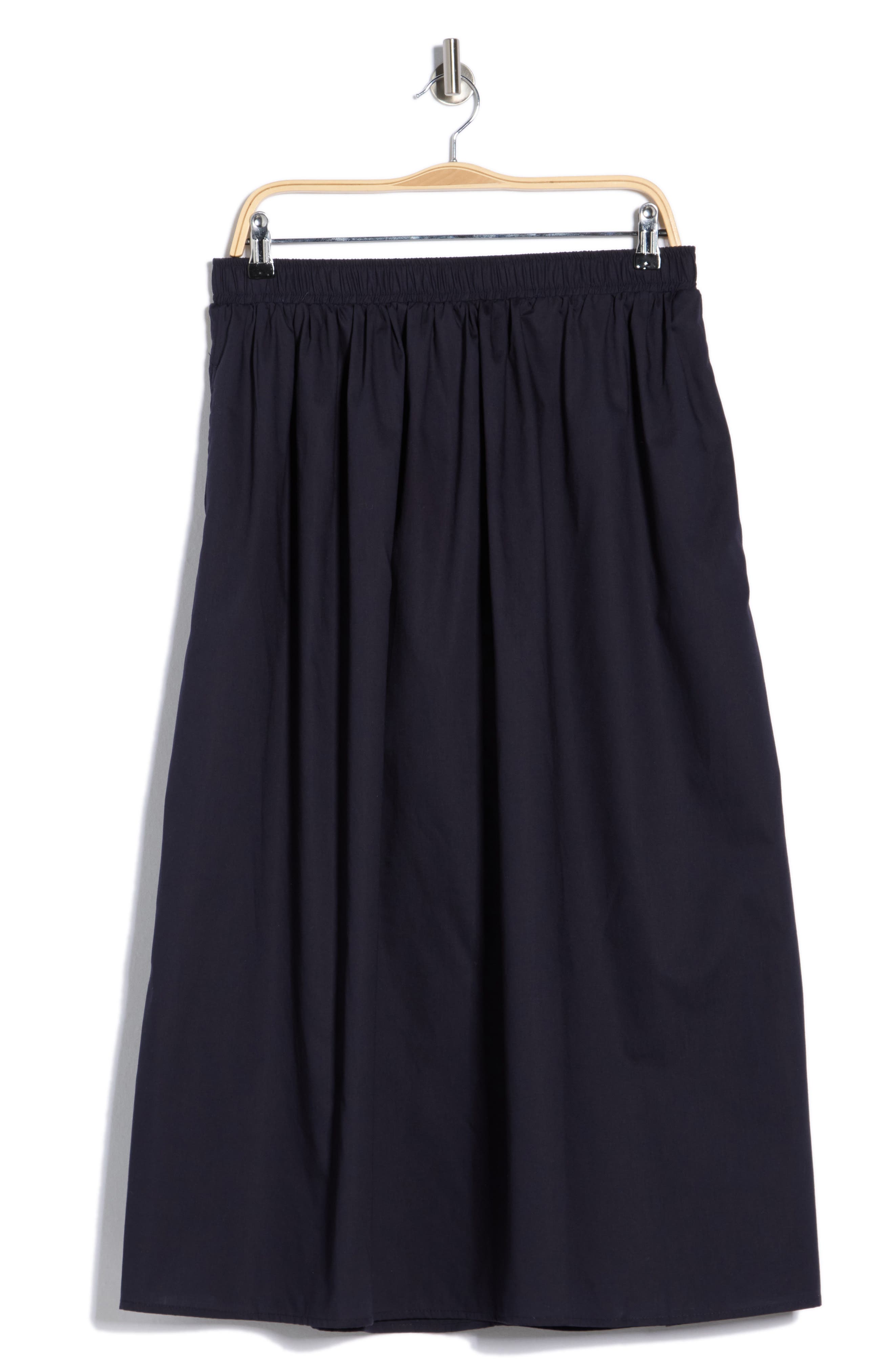 MAX STUDIO Cotton Poplin Pull-On Skirt