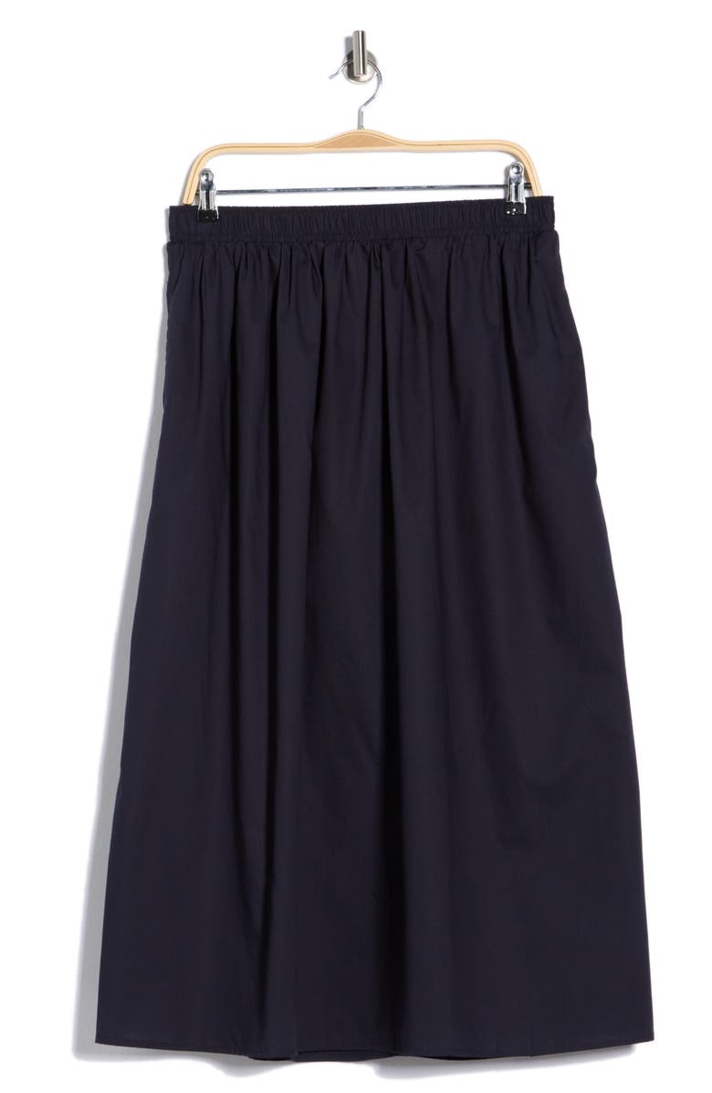 MAX STUDIO Cotton Poplin Pull-On Skirt, Main, color, Navy
