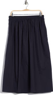 MAX STUDIO Cotton Poplin Pull-On Skirt