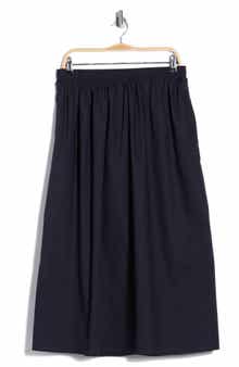 MAX STUDIO Cotton Poplin Pull-On Skirt