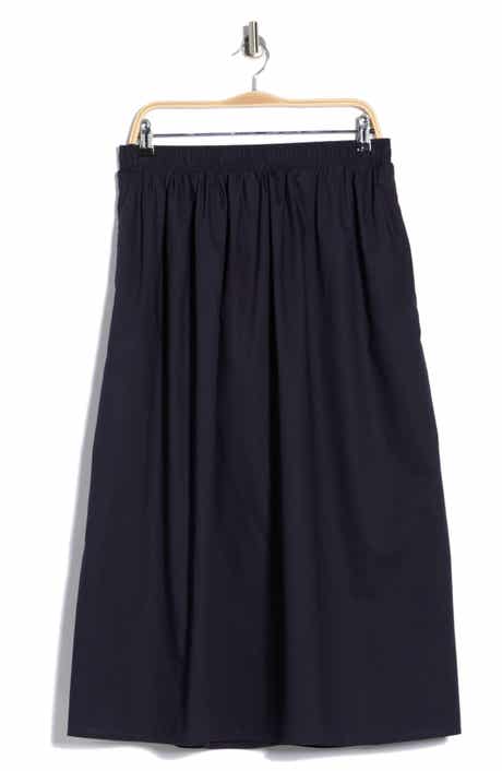 MAX STUDIO Cotton Poplin Pull-On Skirt
