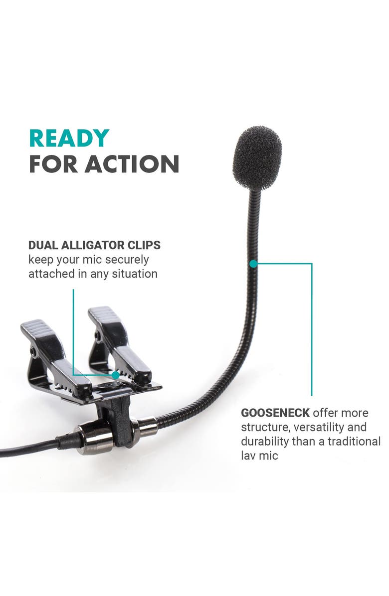 MOVO ACM400 Flexible Gooseneck Omnidirectional Microphone for Motovlogging, Alternate, color, Black