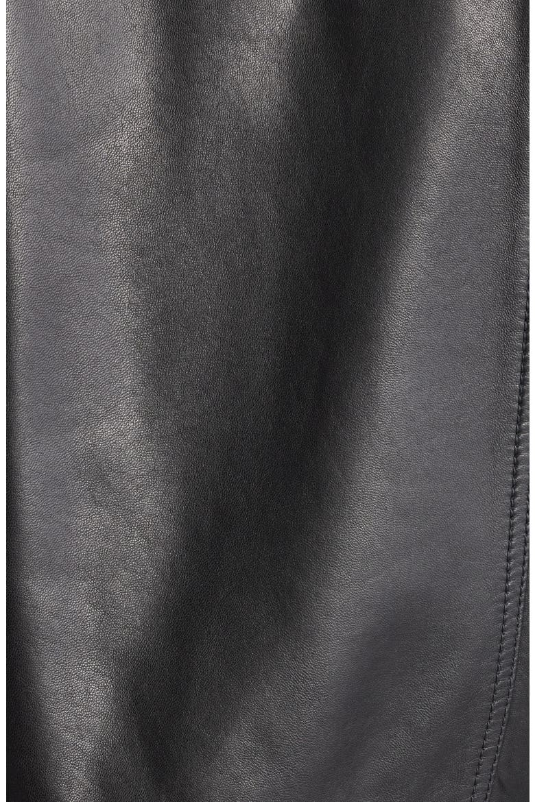 Leather Moto Jacket, Alternate, color, BLACK