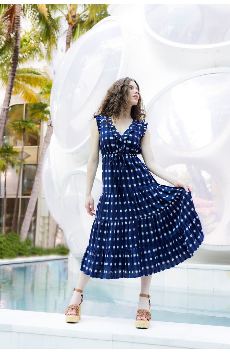 Mer St. Barth Giselle Maxi Dress, Alternate, color, Midnight Blue Ikat