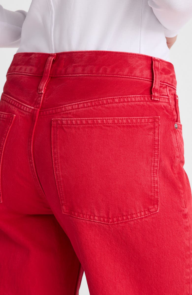 Madewell Low Slung Baggy Crop Jeans, Alternate, color, Varsity Red