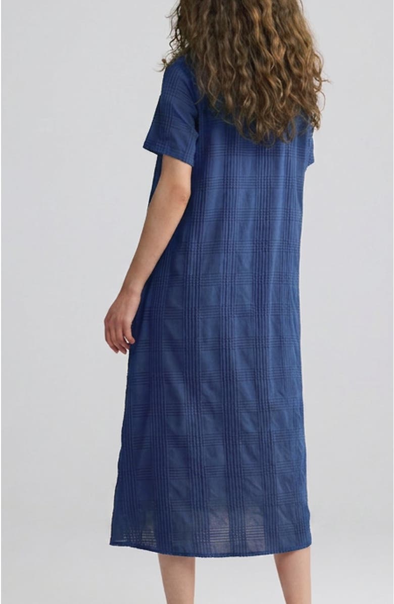 LUUKAA Calla Check-embroidered Dress, Alternate, color, Navy