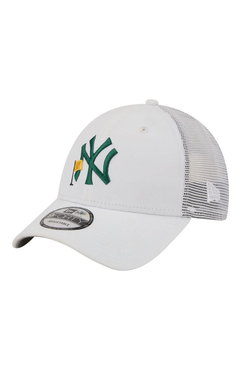 New Era Men's New Era  White New York Yankees Flag 9FORTY Trucker Adjustable Hat, Main, color, White