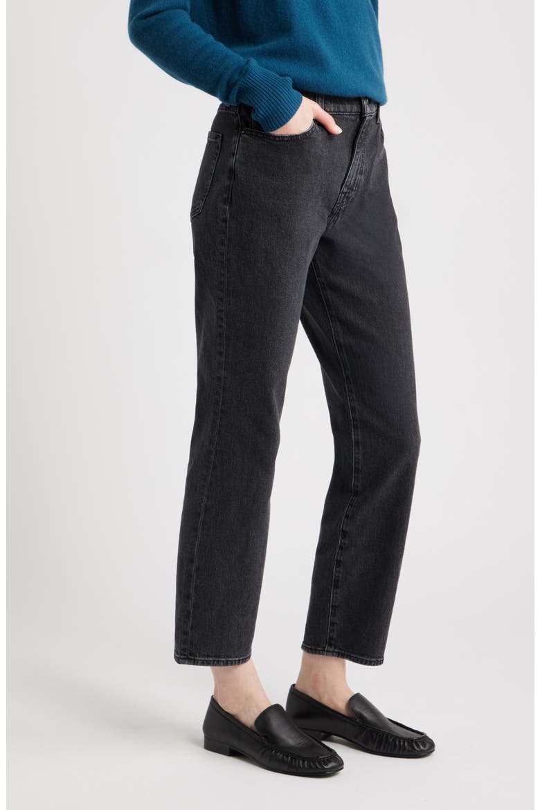 High Waist Slim Straight Leg Jeans, Alternate, color, UNION WASH