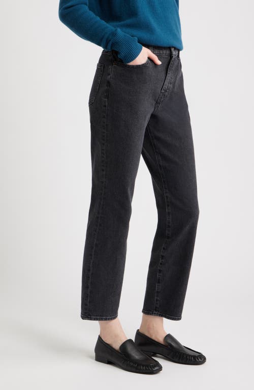 Nordstrom High Waist Slim Straight Leg Jeans In Black