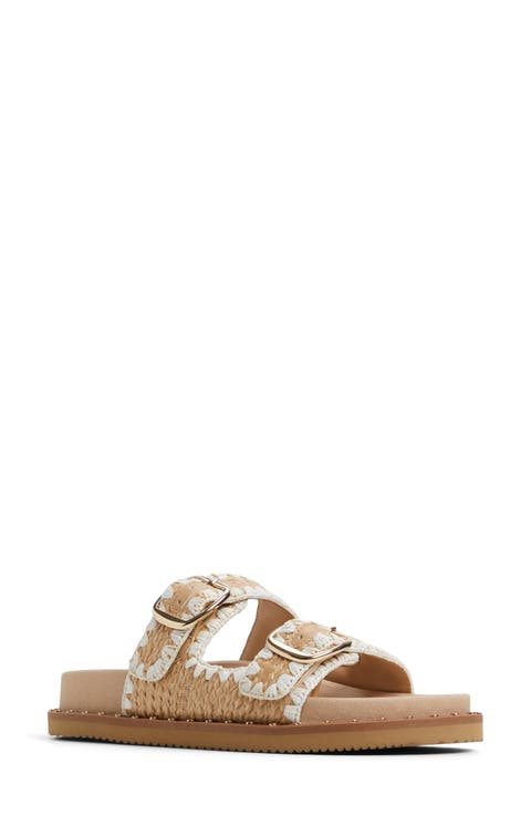 【ALDO】 ★ フラット スライド サンダル ★ DORENNA ★ BEIGE Amazon.com | ALDO Women's Dorenna Heeled Sandal, Dark Beige