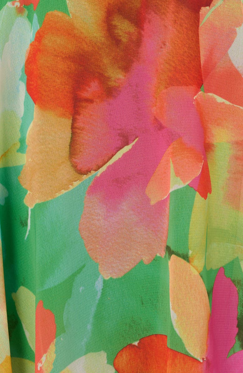 Adrianna Papell Floral Tiered Chiffon Midi Dress, Alternate, color,