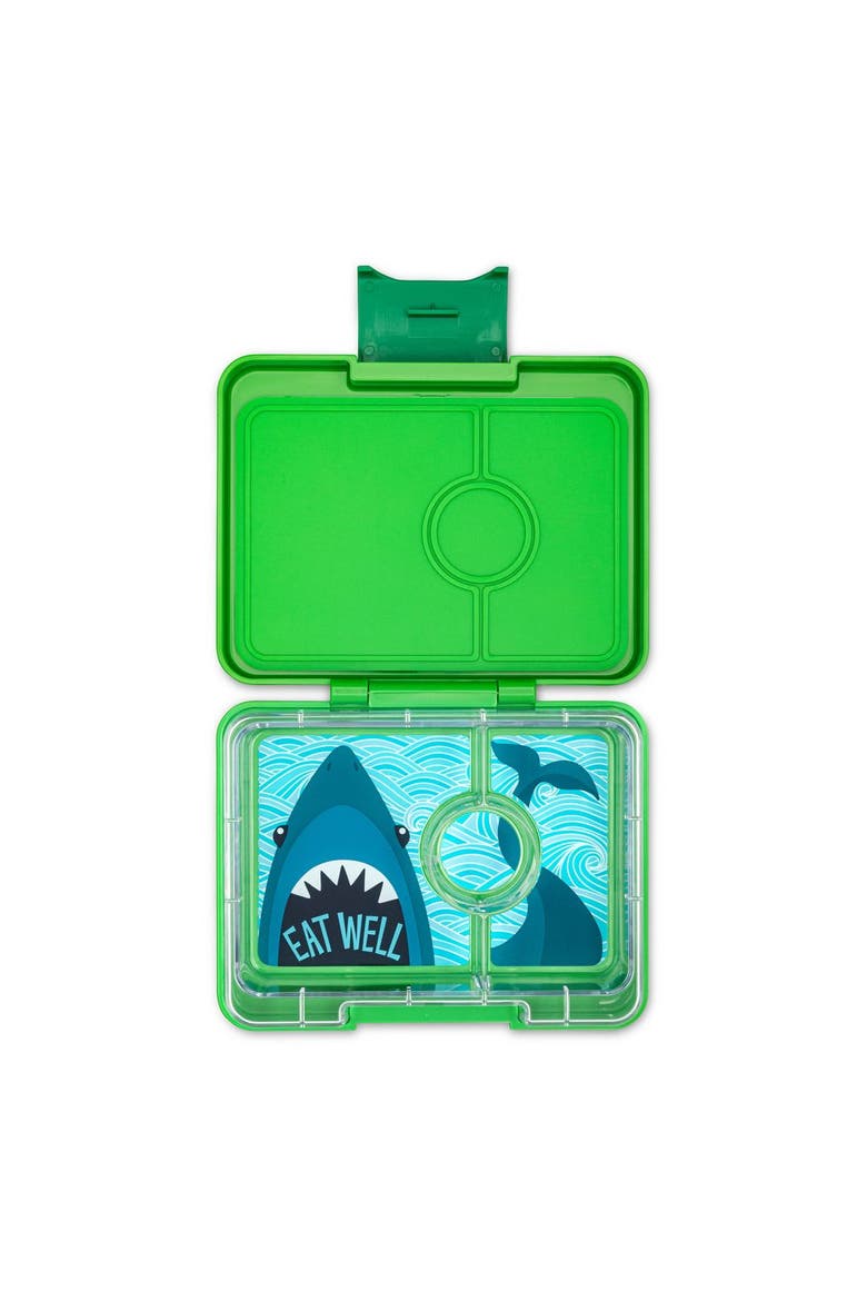 Snack leakproof Bento Box, Main, color, Green Shark