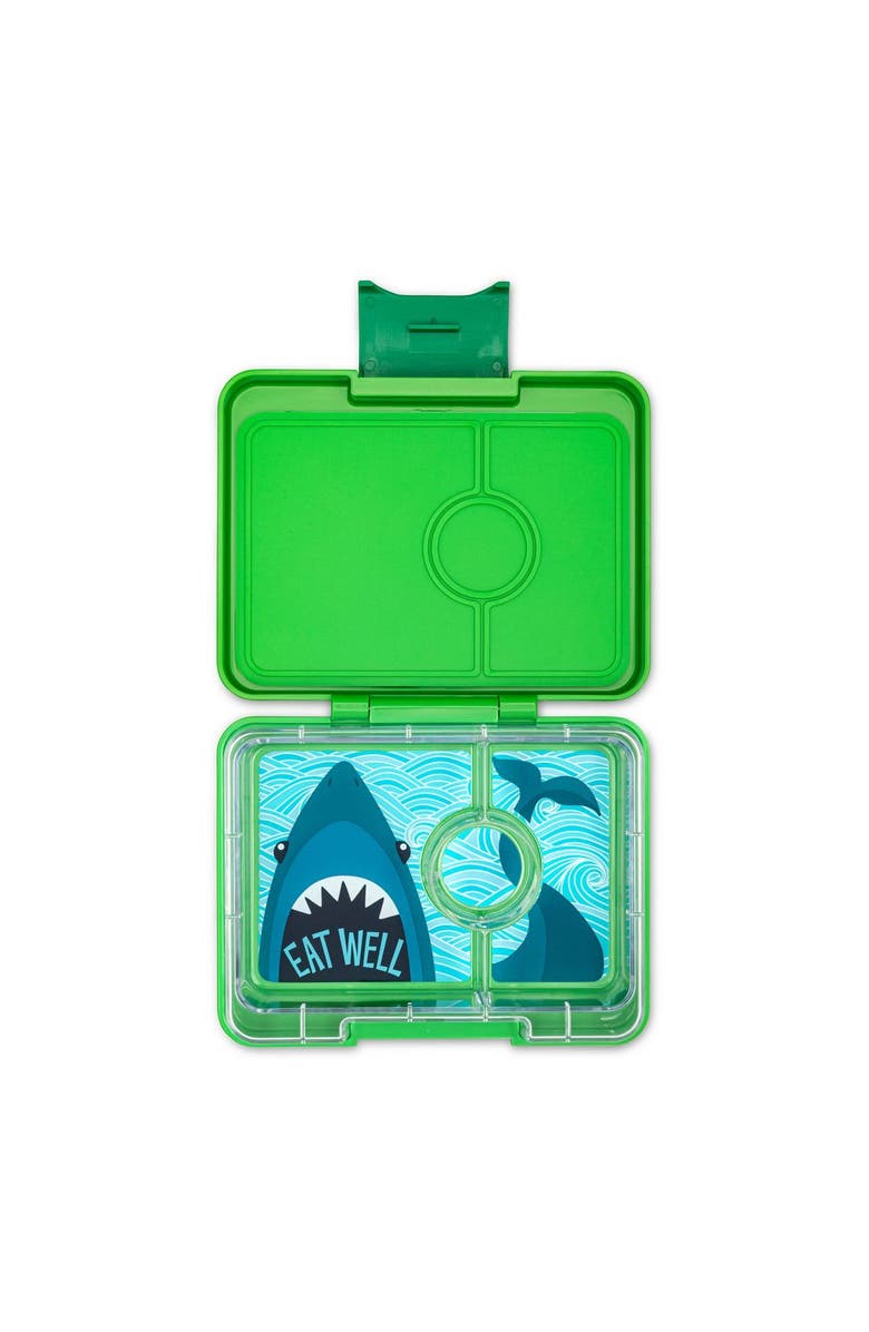 Yumbox Snack leakproof Bento Box, Main, color, Green Shark