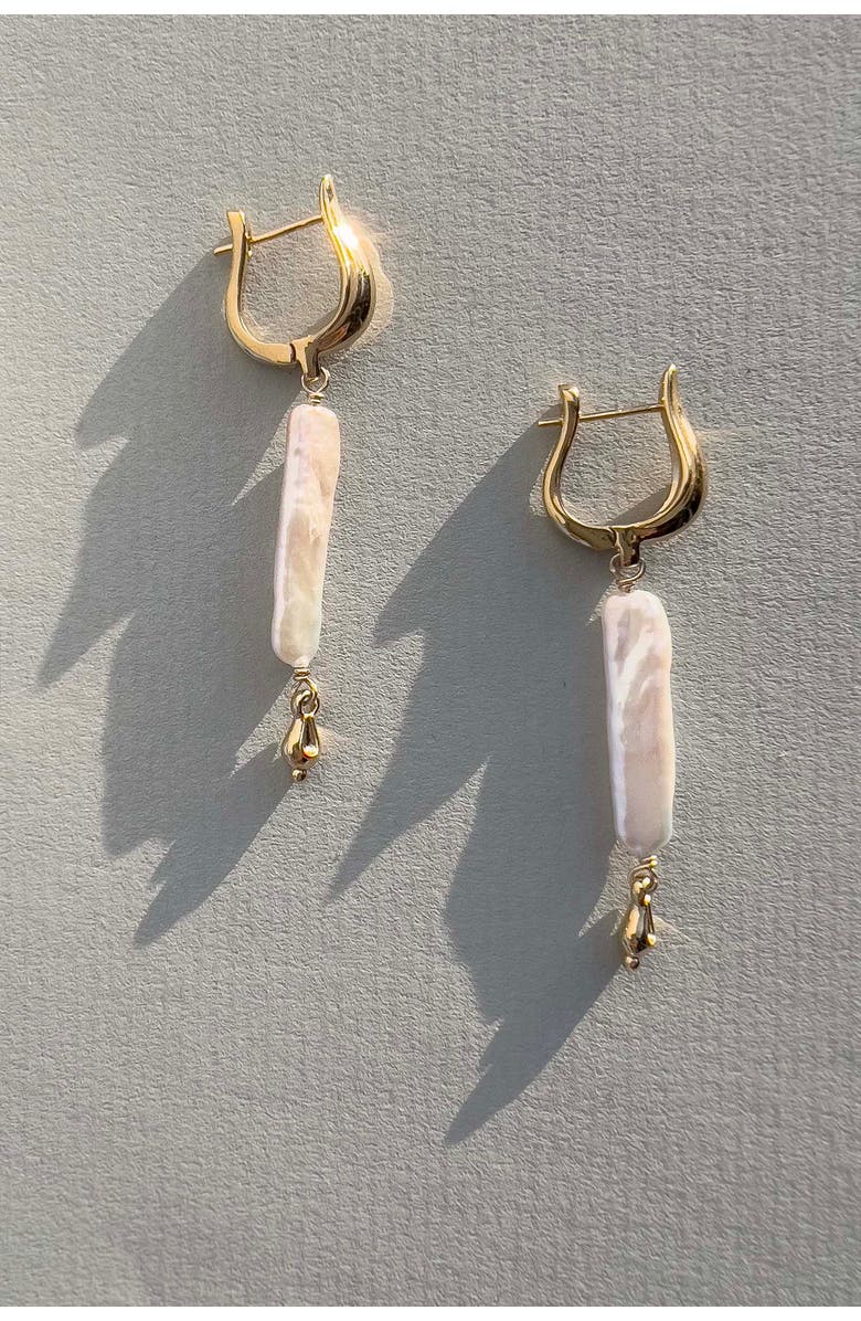 Astor & Orion Artemis Pearl Huggies, Alternate, color, Gold