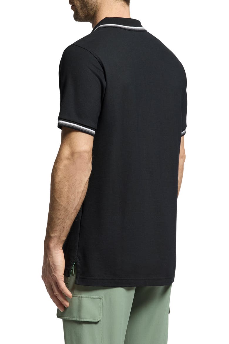 Baxter Tipped Pima Cotton Piqué Polo, Alternate, color, BLK