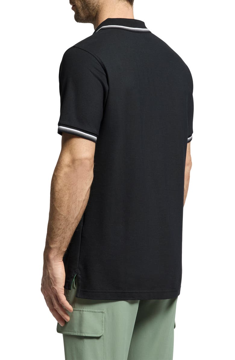 Psycho Bunny Baxter Tipped Pima Cotton Piqué Polo, Alternate, color, Blk