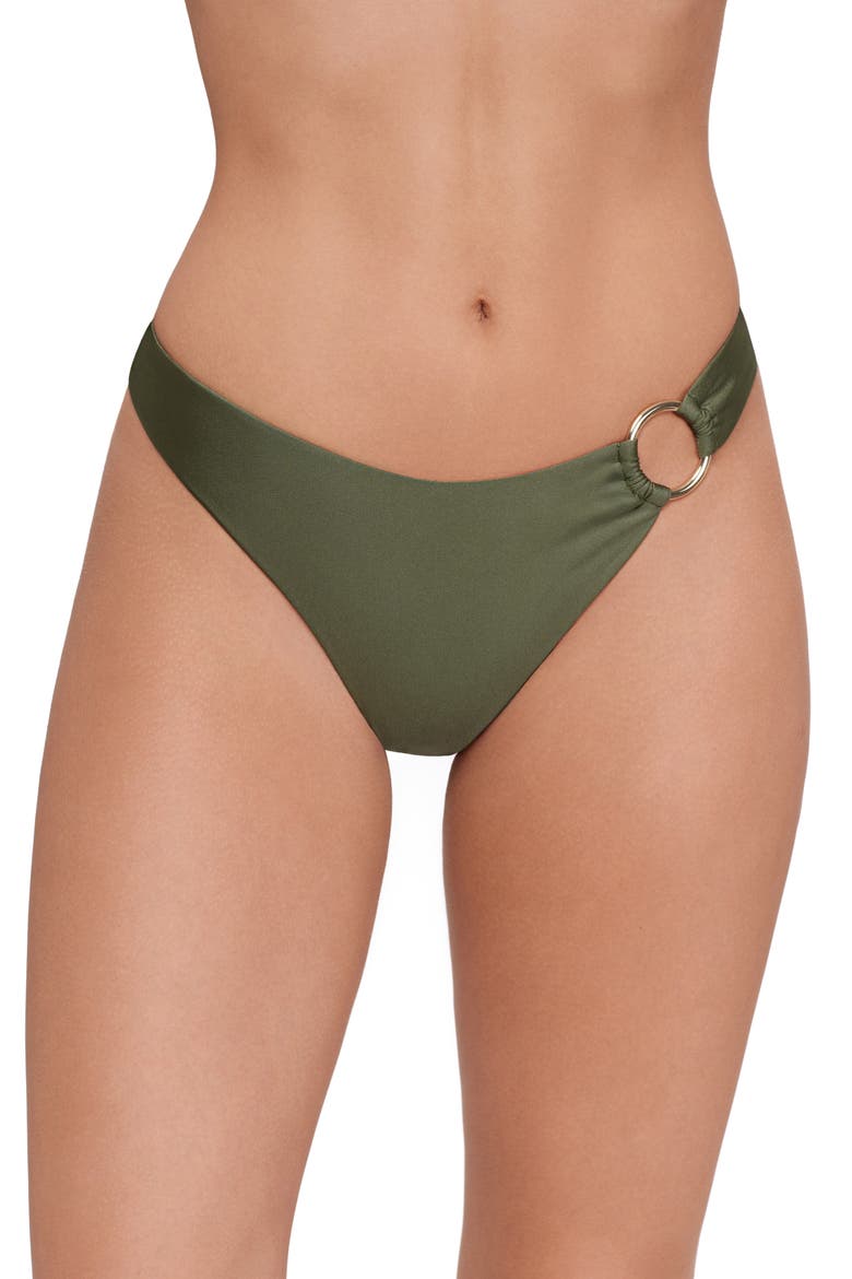 Scoop Front Ring Hipster Bikini Bottoms, Main, color, OLIVE