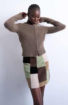 Topshop Covered Button Cardigan