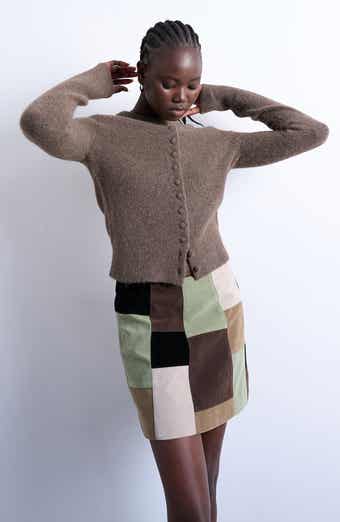 Topshop Covered Button Cardigan