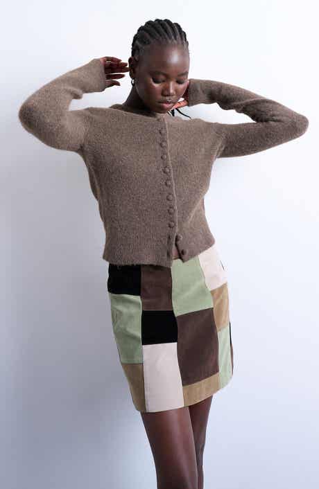 Topshop Covered Button Cardigan