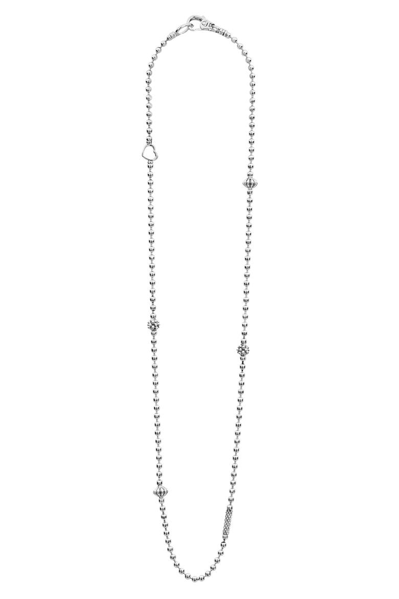 Caviar Icon Elements Necklace, Main, color, SILVER